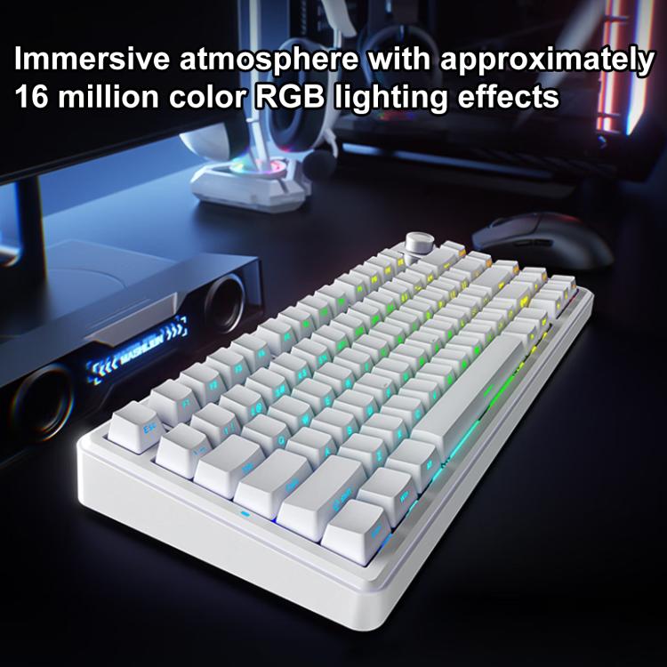Teclado mecánico RGB personalizable AULA F75MAX de 80 teclas con conexión por cable/2.4G/Bluetooth (tres modelos)