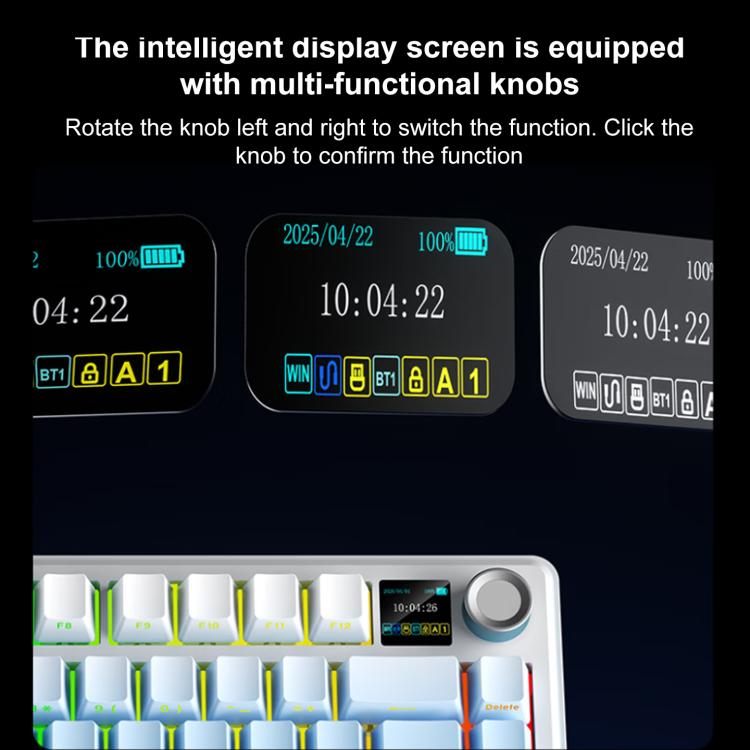 Teclado mecánico RGB personalizable AULA F75MAX de 80 teclas con conexión por cable/2.4G/Bluetooth (tres modelos)