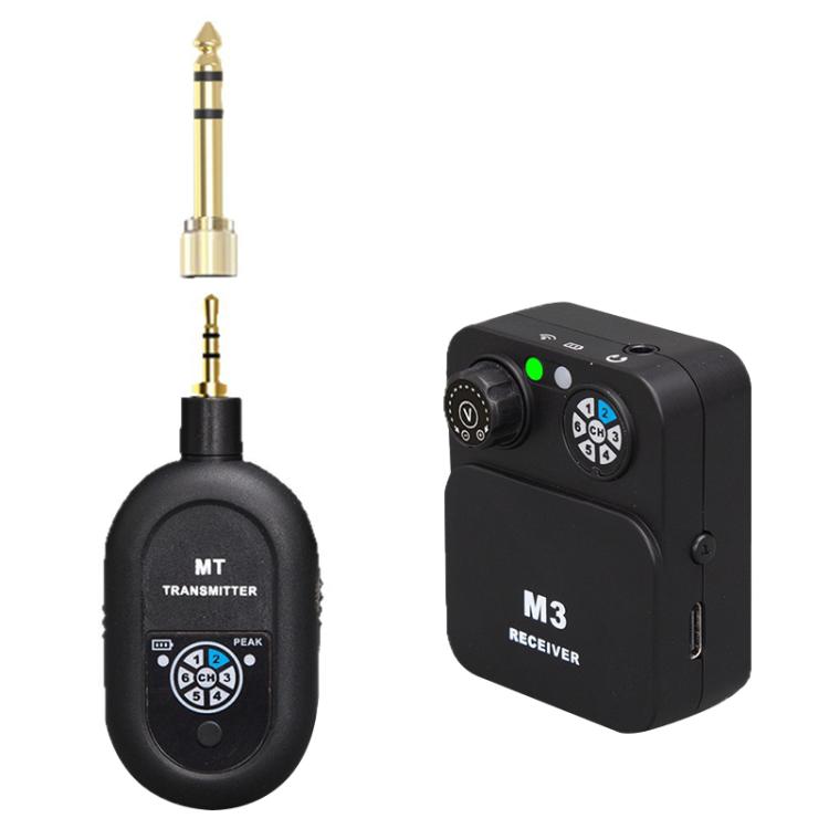 Sistema de monitorización intraauricular inalámbrico portátil MT-M3 para escenario, transmisor de 3,5 mm/6,5 mm y receptor., MT-M3