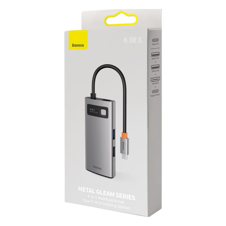 Baseus Metallic Glow Series CAHUB-CY0G Estación de acoplamiento multifuncional 4 en 1 con puerto USB tipo C
