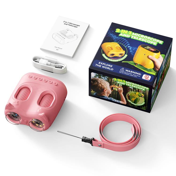 Microscopio digital y telescopio binocular 2 en 1 para niños inskam 387 de 2 MP con pantalla de 2 pulgadas., inskam387