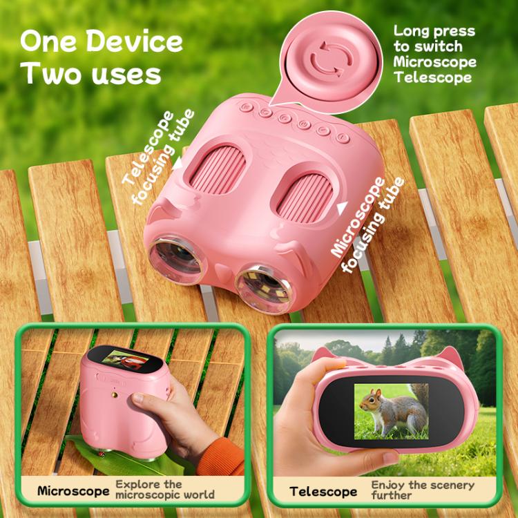 Microscopio digital y telescopio binocular 2 en 1 para niños inskam 387 de 2 MP con pantalla de 2 pulgadas., inskam387