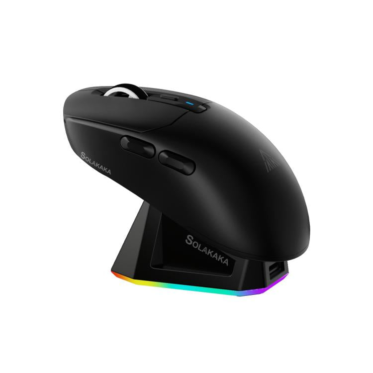 Ratón inalámbrico para juegos SOLA SM820 Tri-Mode de 22000 DPI y 1000 Hz con base de carga RGB