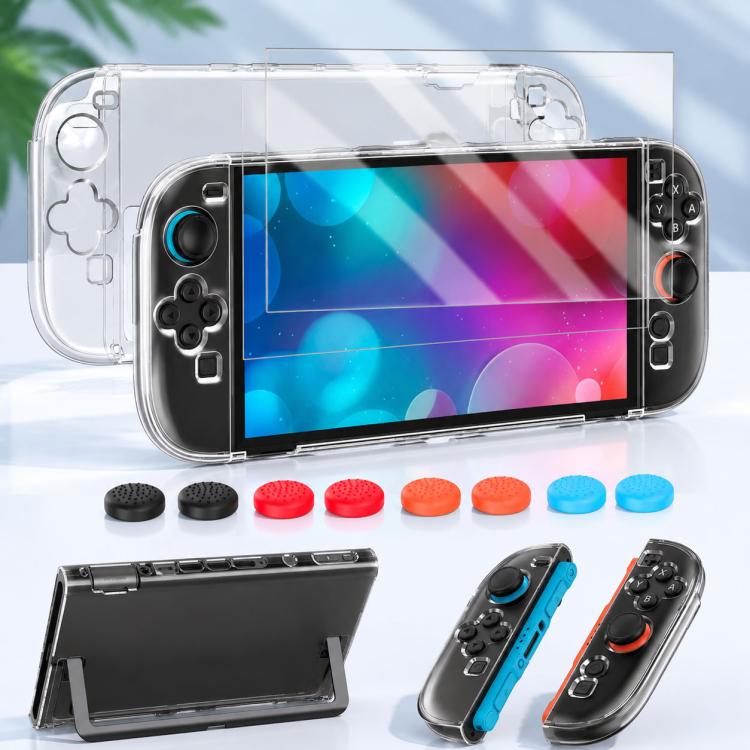 XDcase Caja de PC de cristal separable, protector de pantalla de vidrio templado y juego de tapas para joystick, For Nintendo Switch 2, For Nintendo Switch OLED, For Nintendo Switch