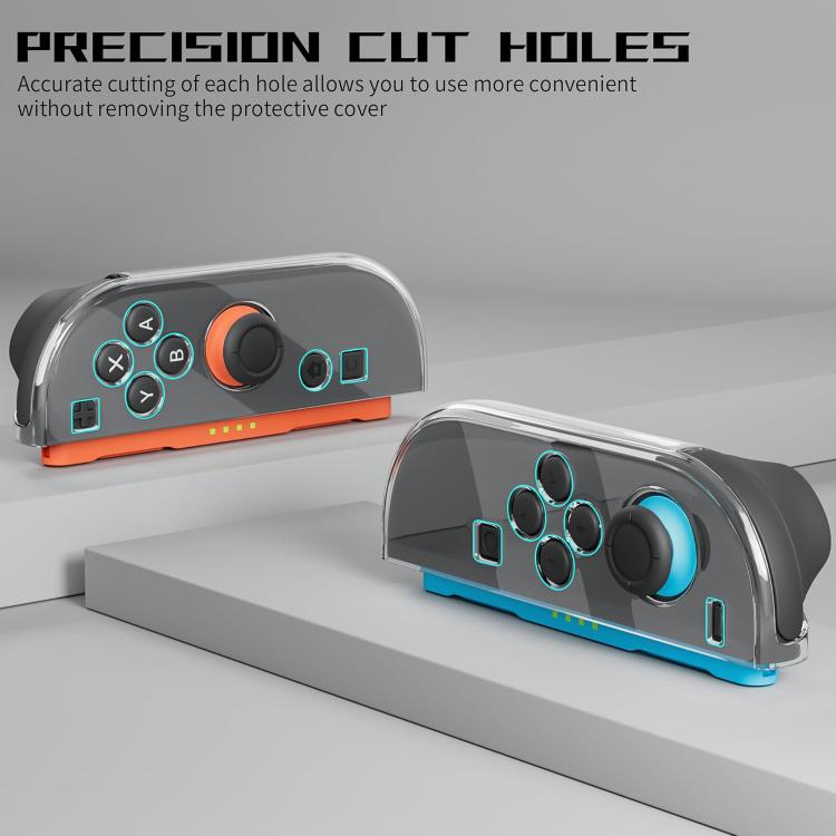 XDcase 1 par de fundas protectoras de PC de cristal y juego de tapas para joystick, For Nintendo Switch 2 Joy-Con, For Nintendo Switch / Switch OLED Joy-Con