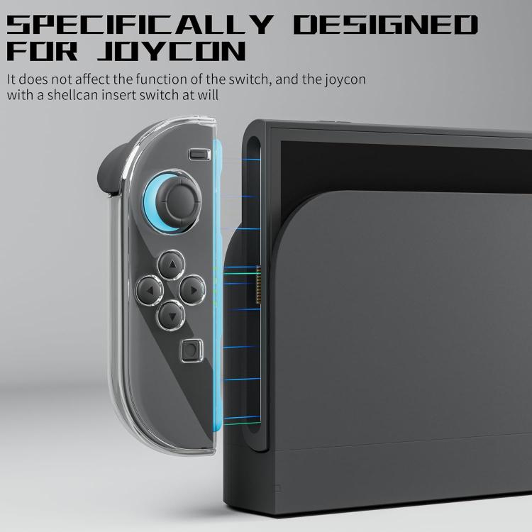 XDcase 1 par de fundas protectoras de PC de cristal y juego de tapas para joystick, For Nintendo Switch 2 Joy-Con, For Nintendo Switch / Switch OLED Joy-Con