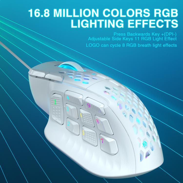 Ratón MMO con cable RGB Honeycomb SOLAKAKA SM809