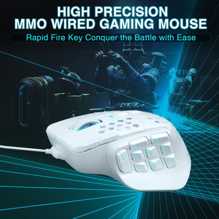Ratón MMO con cable RGB Honeycomb SOLAKAKA SM809