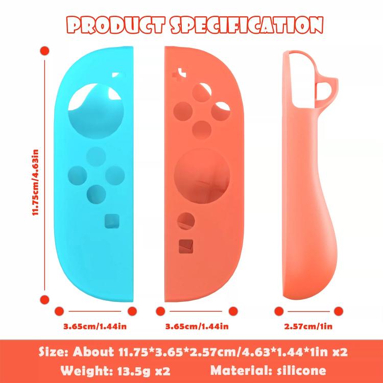 XDcase 1 par de fundas protectoras de silicona suave y tapas para joystick, For Nintendo Switch / Switch OLED Joy-Con