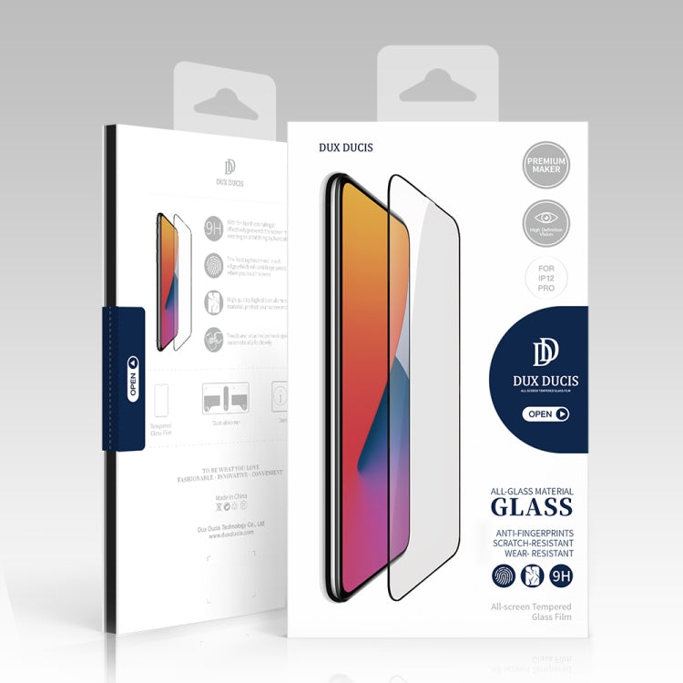DUX DUCIS 0.33mm 9H Película de vidrio templado de pantalla completa de alúmina media HD, For iPhone 12 Mini, For iPhone 12 / 12 Pro, For iPhone 12 Pro Max