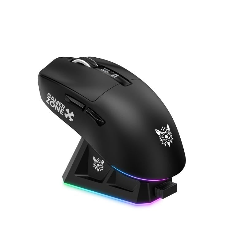 Ratón ONIKUMA DM07 de 24000 DPI y 2,4 GHz, inalámbrico y con cable, con tres modos de funcionamiento y base de carga magnética RGB.