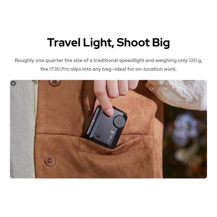 Linterna flash para cámara Godox iT30 Pro TTL Mini iFlash, iT30 Pro C For Canon, iT30 Pro N For Nikon, iT30 Pro S For Sony, iT30 Pro F For FUJIFILM, iT30 Pro O For Olympus / Panasonic, iT30 Pro L For Leica