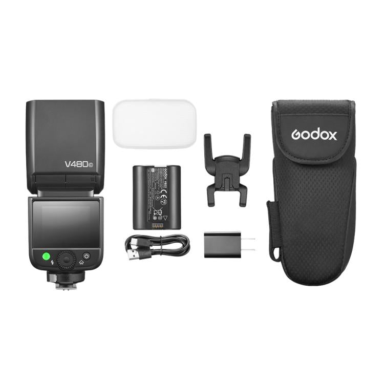 Flash de cámara Godox V480 TTL de iones de litio con cabezal redondo, For Canon, For Nikon, For Sony, For FUJIFILM, For Olympus
