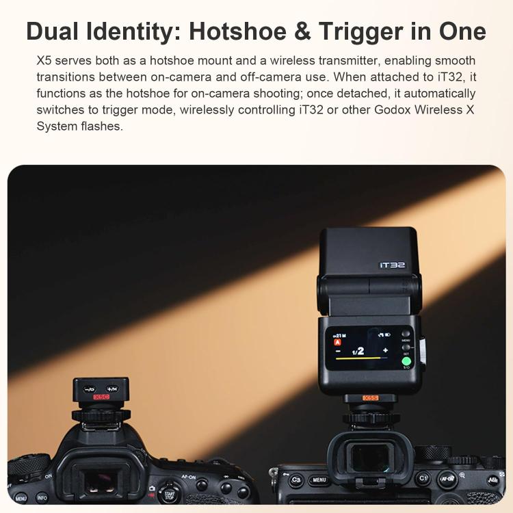 Disparador de flash inalámbrico Godox X5 TTL, For Canon, For Nikon, For Sony, For FUJIFILM, For Olympus, For Leica