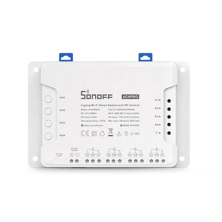 Controlador de cuatro vías con interruptor de hogar inteligente para teléfono móvil Sonoff 4CHPROR3, compatible con sincronización de control de largo alcance