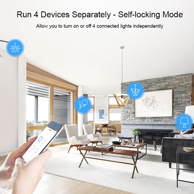 Controlador de cuatro vías con interruptor de hogar inteligente para teléfono móvil Sonoff 4CHPROR3, compatible con sincronización de control de largo alcance