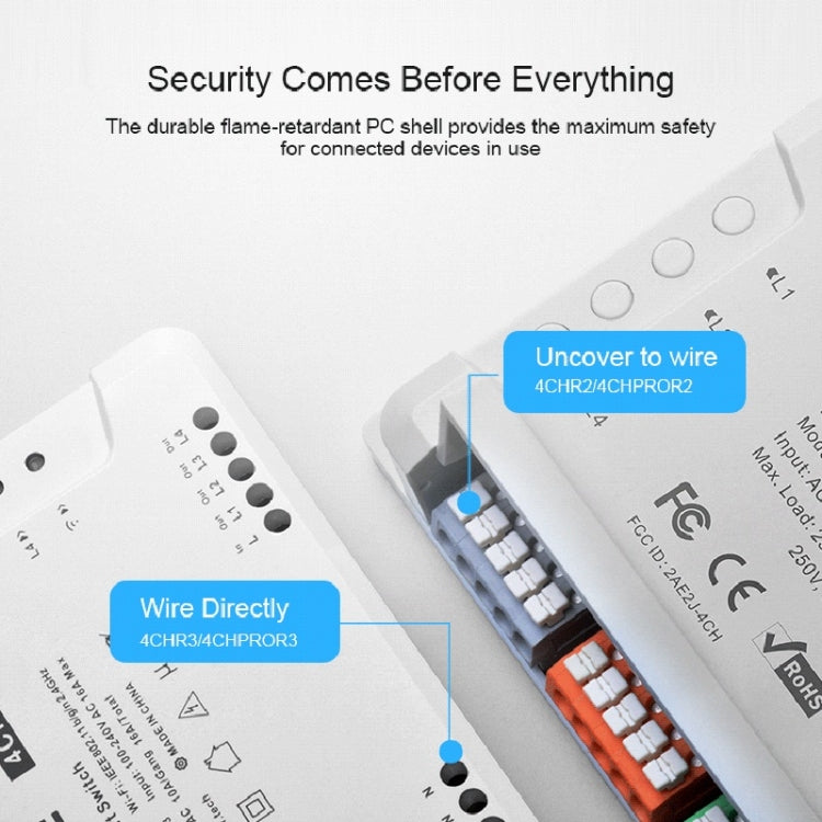 Controlador de cuatro vías con interruptor de hogar inteligente para teléfono móvil Sonoff 4CHPROR3, compatible con sincronización de control de largo alcance