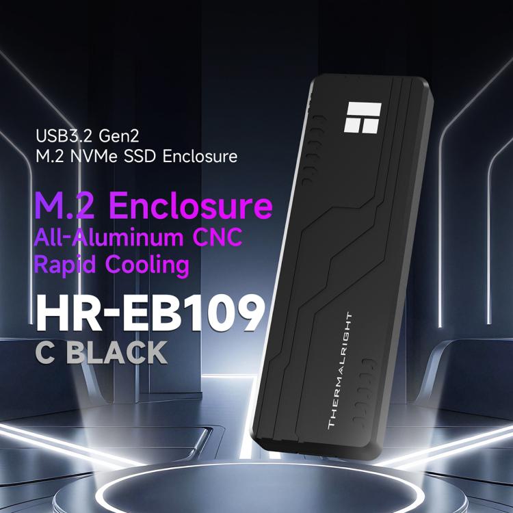 Carcasa para SSD M.2 NVMe THERMALRIGHT HR-EB109 con cable USB-C a USB-C., EB109 C-C Cable