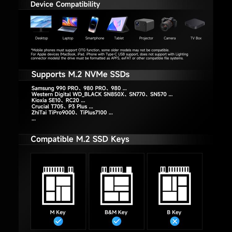 Carcasa para SSD M.2 NVMe THERMALRIGHT HR-EB109 con cable USB-C a USB-C., EB109 C-C Cable