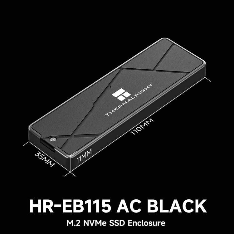 Carcasa para SSD M.2 NVMe THERMALRIGHT HR-EB115 con cable USB a Tipo-C y cable Tipo-C a Tipo-C., EB115 A-C & C-C Cable