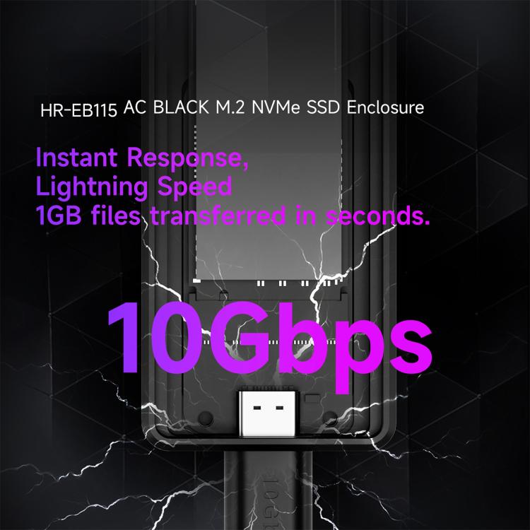 Carcasa para SSD M.2 NVMe THERMALRIGHT HR-EB115 con cable USB a Tipo-C y cable Tipo-C a Tipo-C., EB115 A-C & C-C Cable