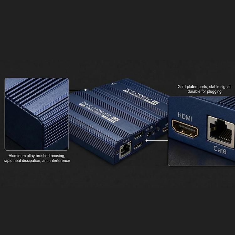 Extensor HDMI ET1815KVM de 150 m, 1080p, 60 Hz con puerto Cat6/RJ45/KVM, US Plug, EU Plug, AU Plug, UK Plug