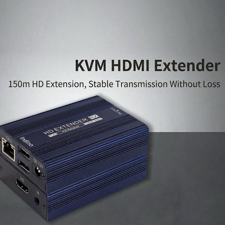 Extensor HDMI ET1815KVM de 150 m, 1080p, 60 Hz con puerto Cat6/RJ45/KVM, US Plug, EU Plug, AU Plug, UK Plug