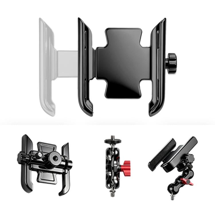 Soporte de barra de extensión para bicicleta de aluminio con ajuste rápido, Phone Clamp Kit, Handlebar Tube Kit, Tube with Phone Clamp + Stick, Stick Tube Phone Clamp Combo Set
