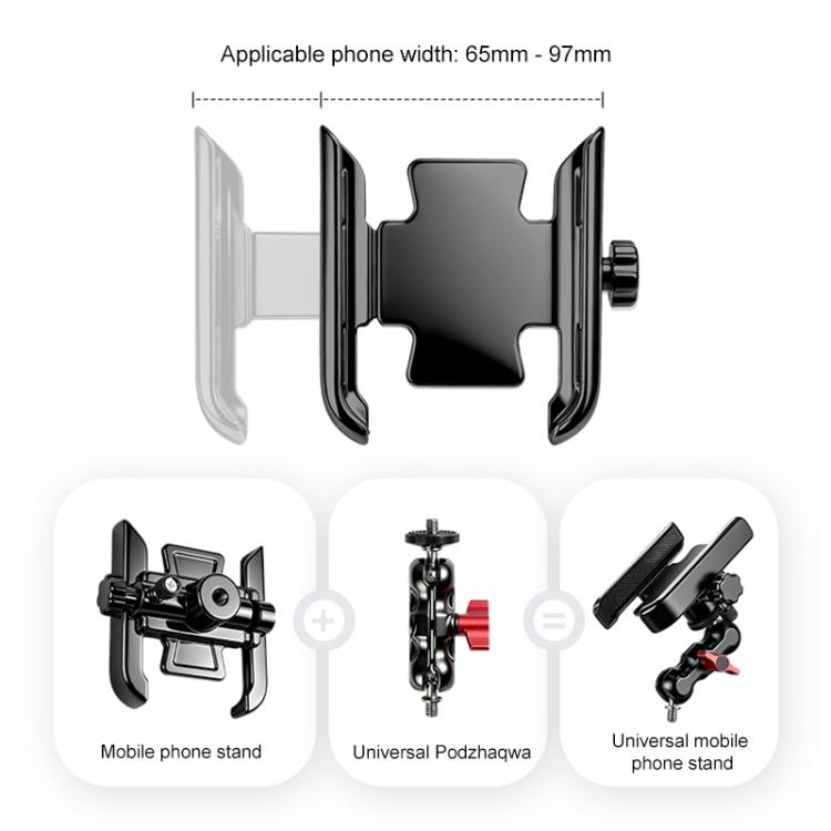 Soporte de barra de extensión para bicicleta de aluminio con ajuste rápido, Phone Clamp Kit, Handlebar Tube Kit, Tube with Phone Clamp + Stick, Stick Tube Phone Clamp Combo Set