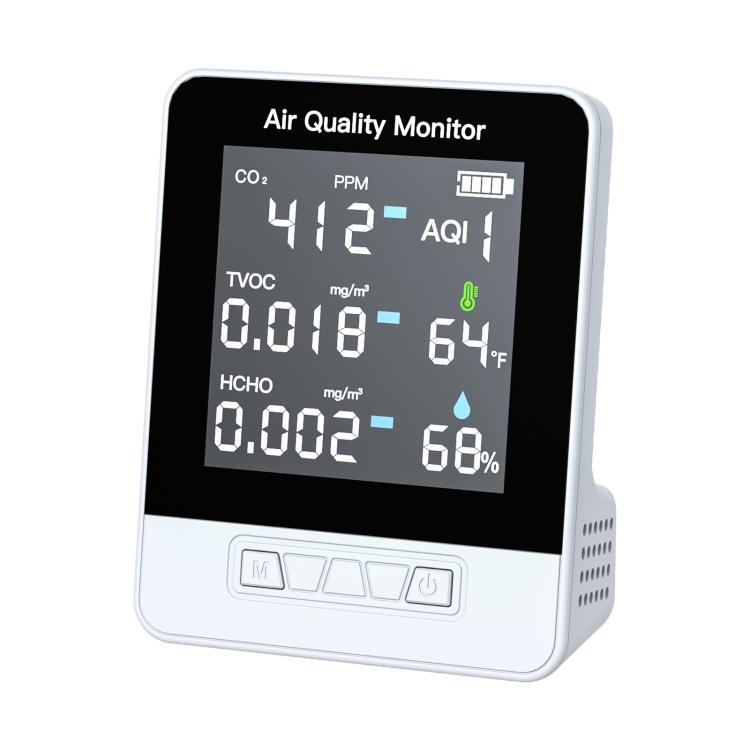 Monitor inteligente de calidad del aire DA10 6 en 1 con pantalla LCD de 2,8 pulgadas