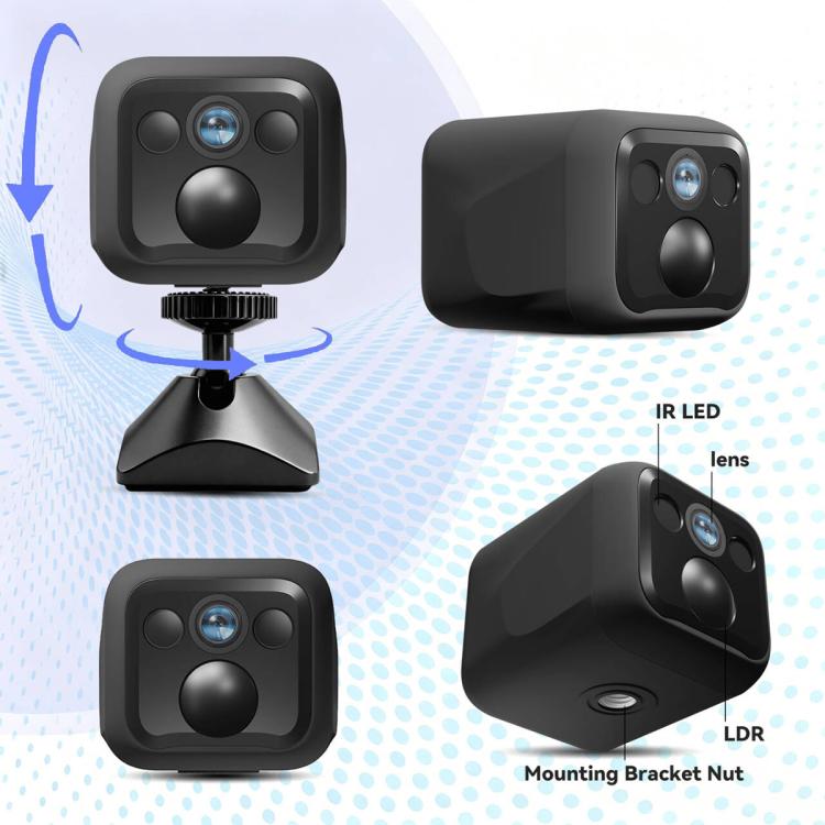 Cámara WiFi inteligente HD para el hogar B01, compatible con visión nocturna y detección de movimiento., B01