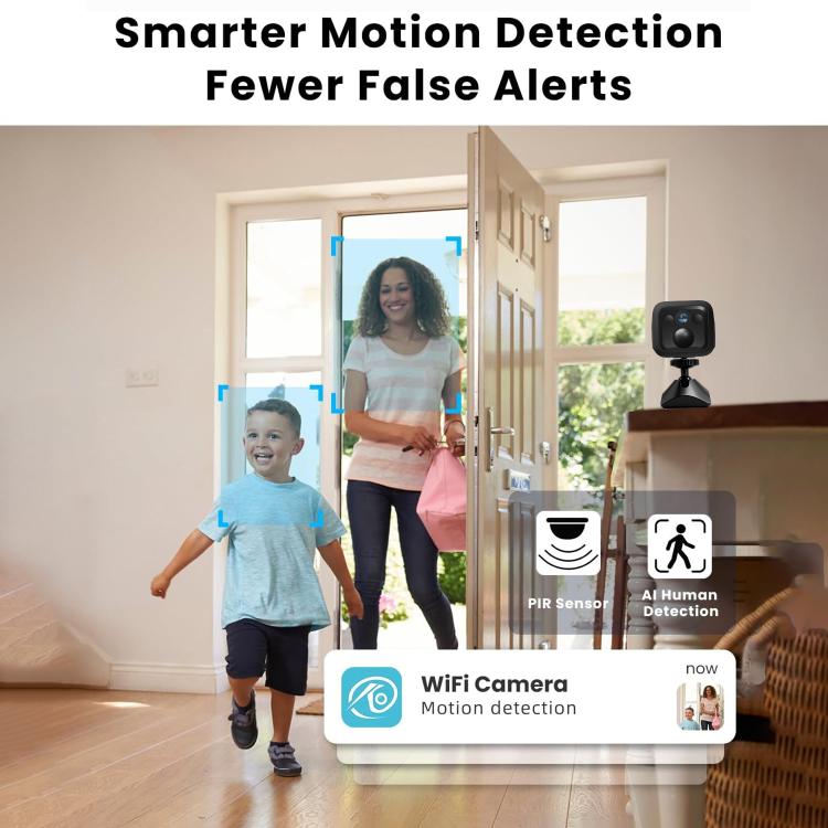 Cámara WiFi inteligente HD para el hogar B01, compatible con visión nocturna y detección de movimiento., B01