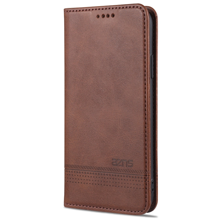 AZNS Funda de cuero con tapa horizontal con textura de becerro magnético con ranuras para tarjetas y soporte y billetera para iPhone X / XS, For iPhone X / XS