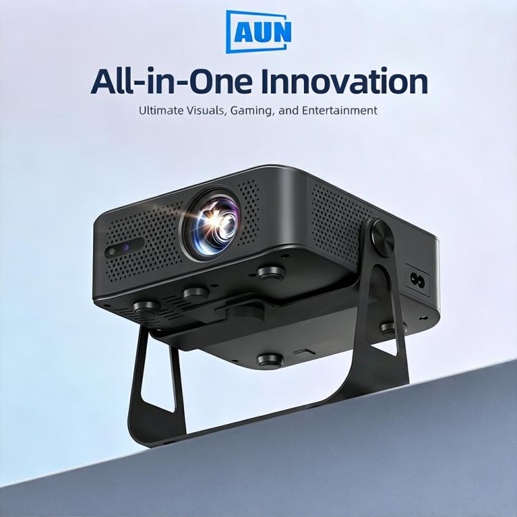 Proyector inteligente AUN A005 con pantalla LCD 1080P y 760 ANSI, con soporte., EU Plug, US Plug, UK Plug, AU Plug