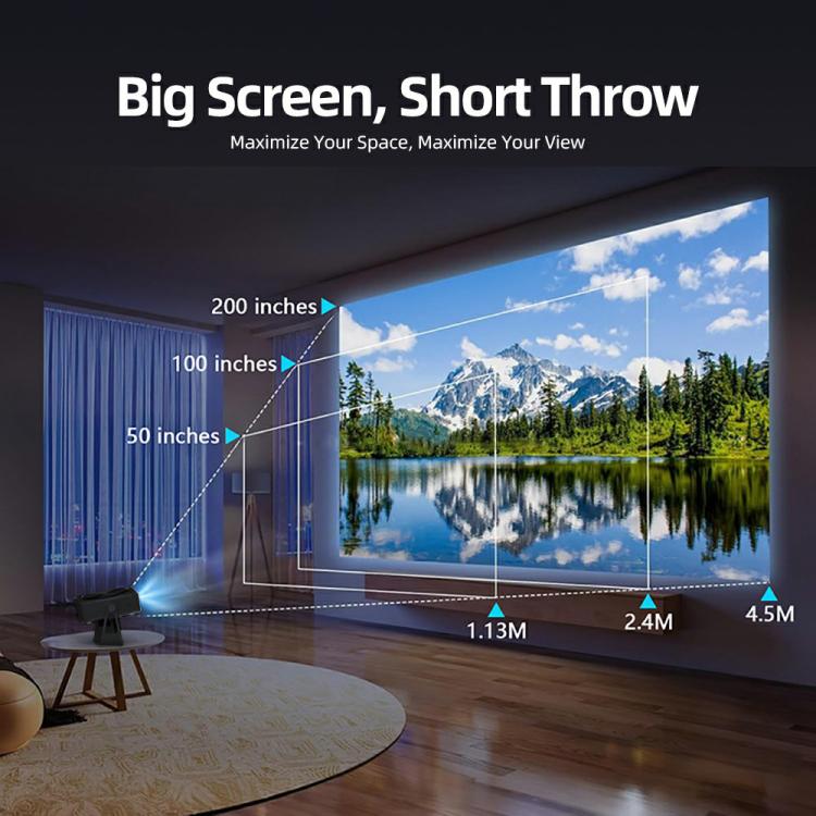 Proyector inteligente AUN A005 con pantalla LCD 1080P y 760 ANSI, con soporte., EU Plug, US Plug, UK Plug, AU Plug