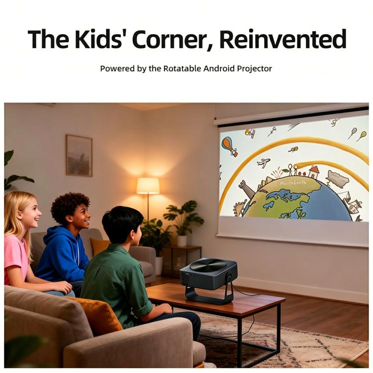Proyector inteligente AUN A005 con pantalla LCD 1080P y 760 ANSI, con soporte., EU Plug, US Plug, UK Plug, AU Plug