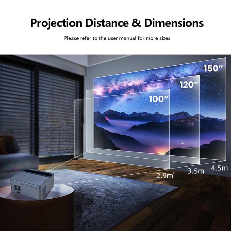 Proyector inteligente AUN A45 Pro 1080P con sistema operativo Android ATV, EU Plug, US Plug, UK Plug, AU Plug