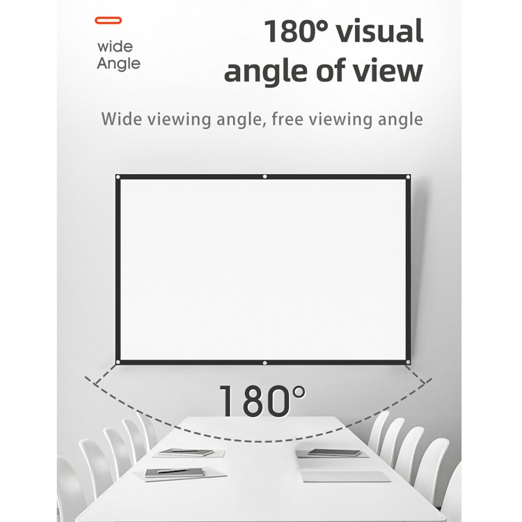 Cortina de película de proyector de poliéster de alta densidad plegable simple, 60 inch (4:3) Projection Area: 120x90cm, 72 inch (16:9) Projection Area: 159x90cm, 72 inch (4:3) Projection Area: 146x110cm, 84 inch (16:9) Projection Area: 186x105cm      ...