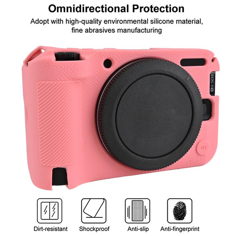 Funda protectora de silicona suave con textura de lichi para cámara, For Canon EOS R50 V