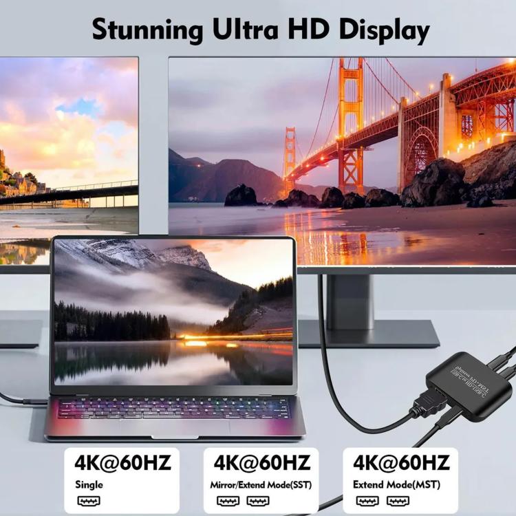 Divisor de vídeo HD NK-E70 de USB-C a HDTV, USB-C 4K 60Hz con puerto de alimentación PD, compatible con MST y SST., Type-C to HDTV, Type-C