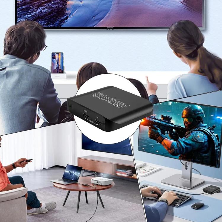 Divisor de vídeo HD NK-E70 de USB-C a HDTV, USB-C 4K 60Hz con puerto de alimentación PD, compatible con MST y SST., Type-C to HDTV, Type-C