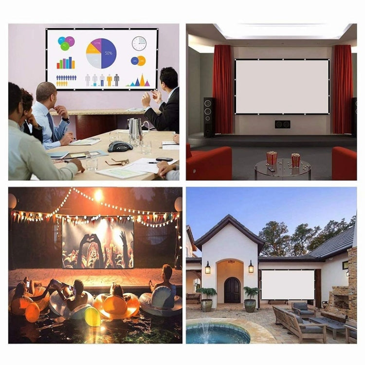 Cortina de película de proyector de poliéster fino plegable simple, 60 inch (16:9) Projection Area: 132x75cm, 60 inch (4:3) Projection Area: 120x90cm, 72 inch (16:9) Projection Area: 159x90cm, 72 inch (4:3) Projection Area: 146x110cm                   ...