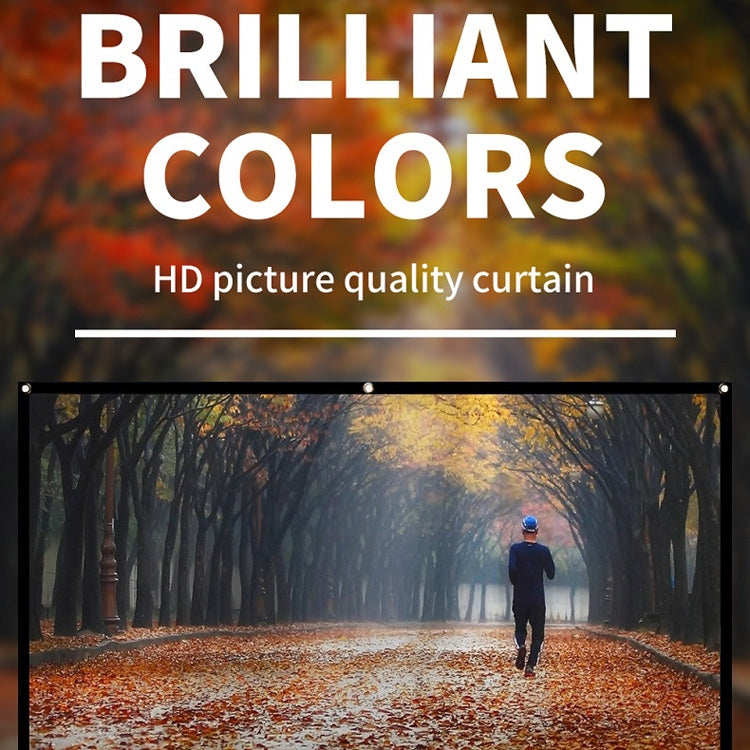 Cortina de película de proyector de poliéster fino plegable simple, 60 inch (16:9) Projection Area: 132x75cm, 60 inch (4:3) Projection Area: 120x90cm, 72 inch (16:9) Projection Area: 159x90cm, 72 inch (4:3) Projection Area: 146x110cm                   ...