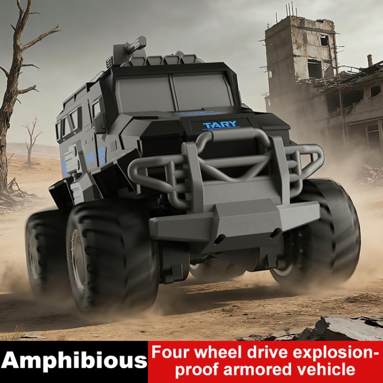 Vehículo blindado anfibio, a prueba de explosiones, impermeable y con control remoto JJR/C Q241, con tracción en las cuatro ruedas.