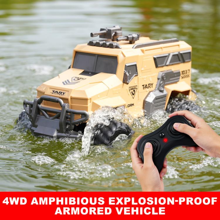 Vehículo blindado anfibio, a prueba de explosiones, impermeable y con control remoto JJR/C Q241, con tracción en las cuatro ruedas.