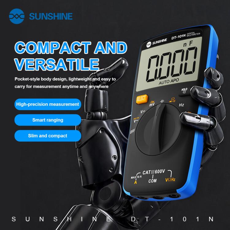 Multímetro inteligente de precisión con rango automático de bolsillo SUNSHINE DT-101N, DT-101N