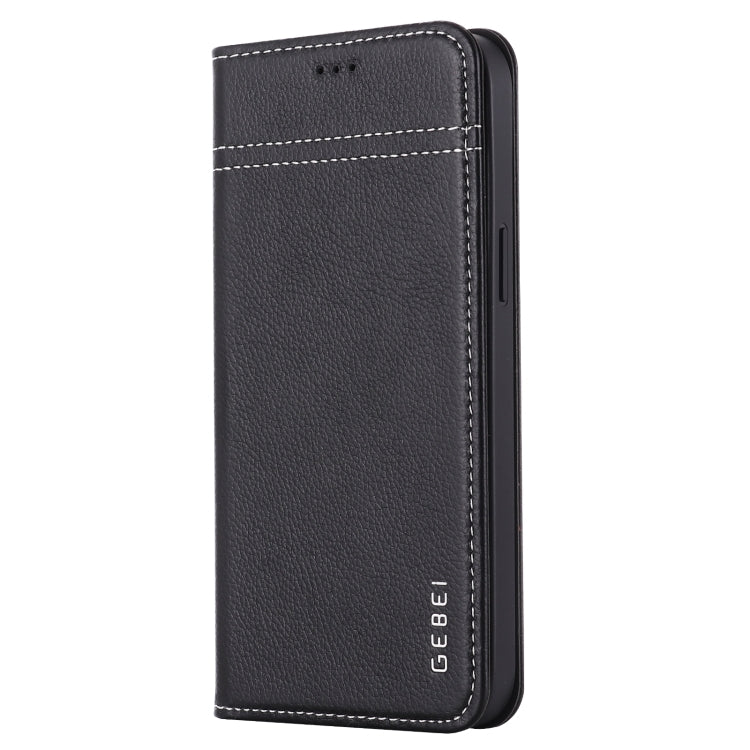Estuche protector con tapa horizontal de cuero de grano superior GEBEI con soporte y ranuras para tarjetas, For iPhone 12 mini, For iPhone 12 / 12 Pro, For iPhone 12 Pro Max