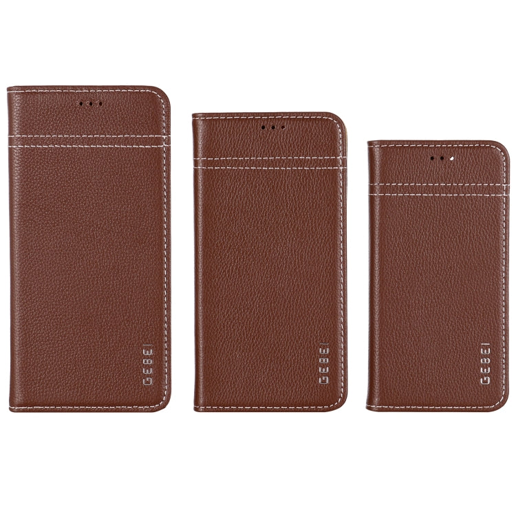 Estuche protector con tapa horizontal de cuero de grano superior GEBEI con soporte y ranuras para tarjetas, For iPhone 12 mini, For iPhone 12 / 12 Pro, For iPhone 12 Pro Max