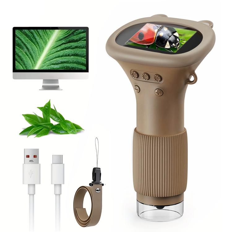 Microscopio óptico portátil para niños con pantalla de 2 pulgadas