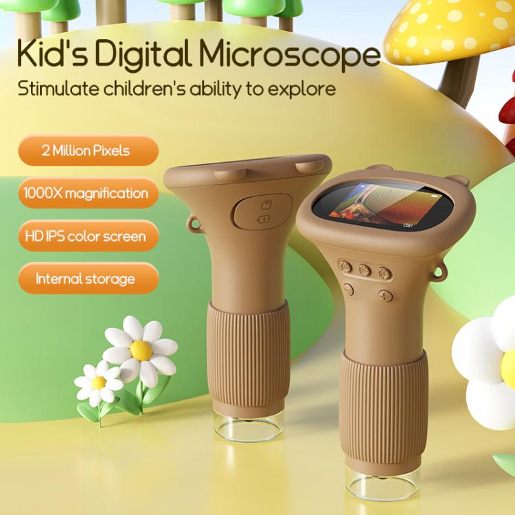 Microscopio óptico portátil para niños con pantalla de 2 pulgadas